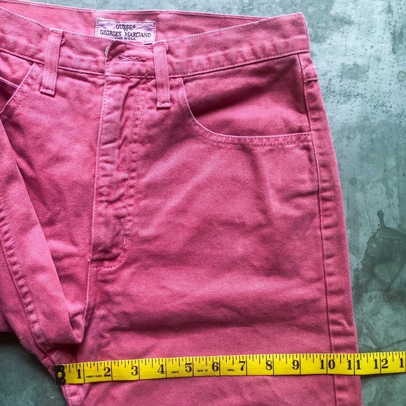 vintage 80s red GUESS JEANS Style 43105A high rise ankle zip Sz 29 - Picture 9 of 11